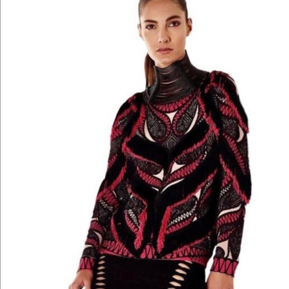 Herve Leger Fringe sweater X-Small